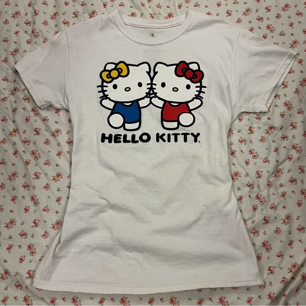 Hello Kitty White Tee with Colorful Design